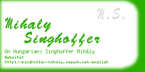 mihaly singhoffer business card